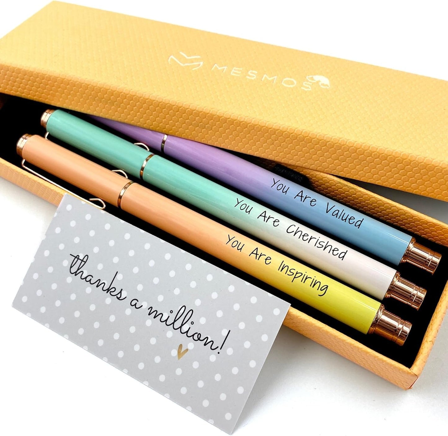 MESMOS 3pk 0.7mm Fine Tip Gel Ink Pen Set, Thank You Gifts for Women, Aesthetic Journaling Teacher Pens, Coworker Administrative Professional Day Gifts for Women, Inspirational Fancy Pens
