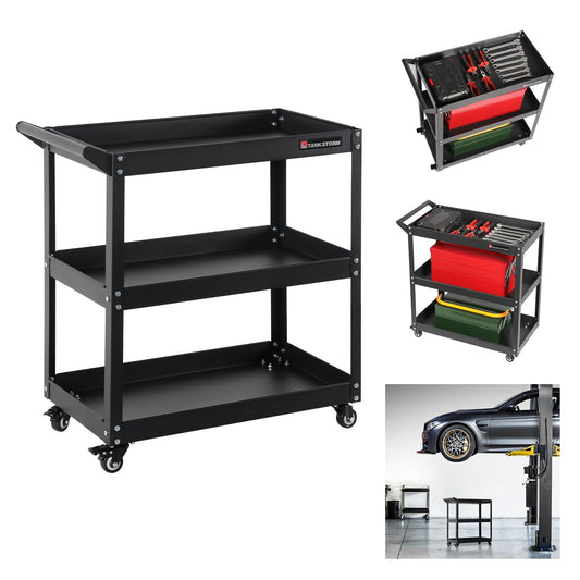 Tool cart on Wheels TANKSTORM Service Tool Cart 3 Tire Rolling cart, Industrial Commercial Service Cart TQ112
