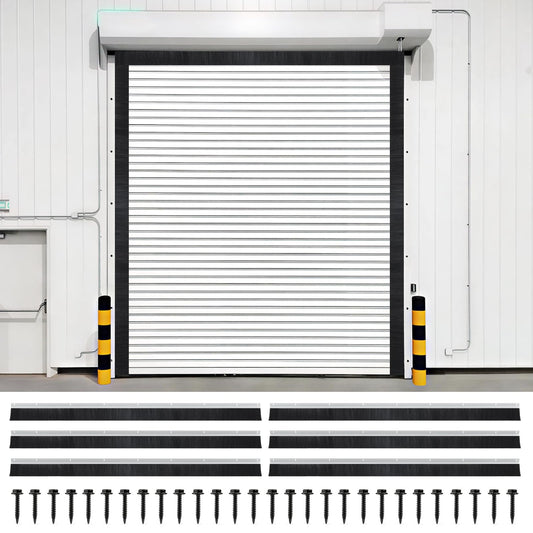 3" Roll up Garage Door Brush Seal,10 x 10ft Nylon Brush Seal Kit with Aluminum Track for Warehouse/Commercial/Sliding Barn/Hangar Doors (Top Straightx2 + Side 45-Degree Holder Side Sealx4)