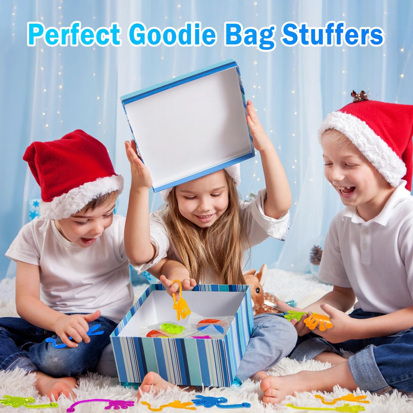 Sticky Hands Bulk 48 PCS Party Favors for Kids 4-8 8-12 Stretchy Sticky Hand Toy Goodie Bag Stuffers Fillers Treasure Box Toys Classroom Prizes School End of Year Student Gifts Birthday Party Supplies