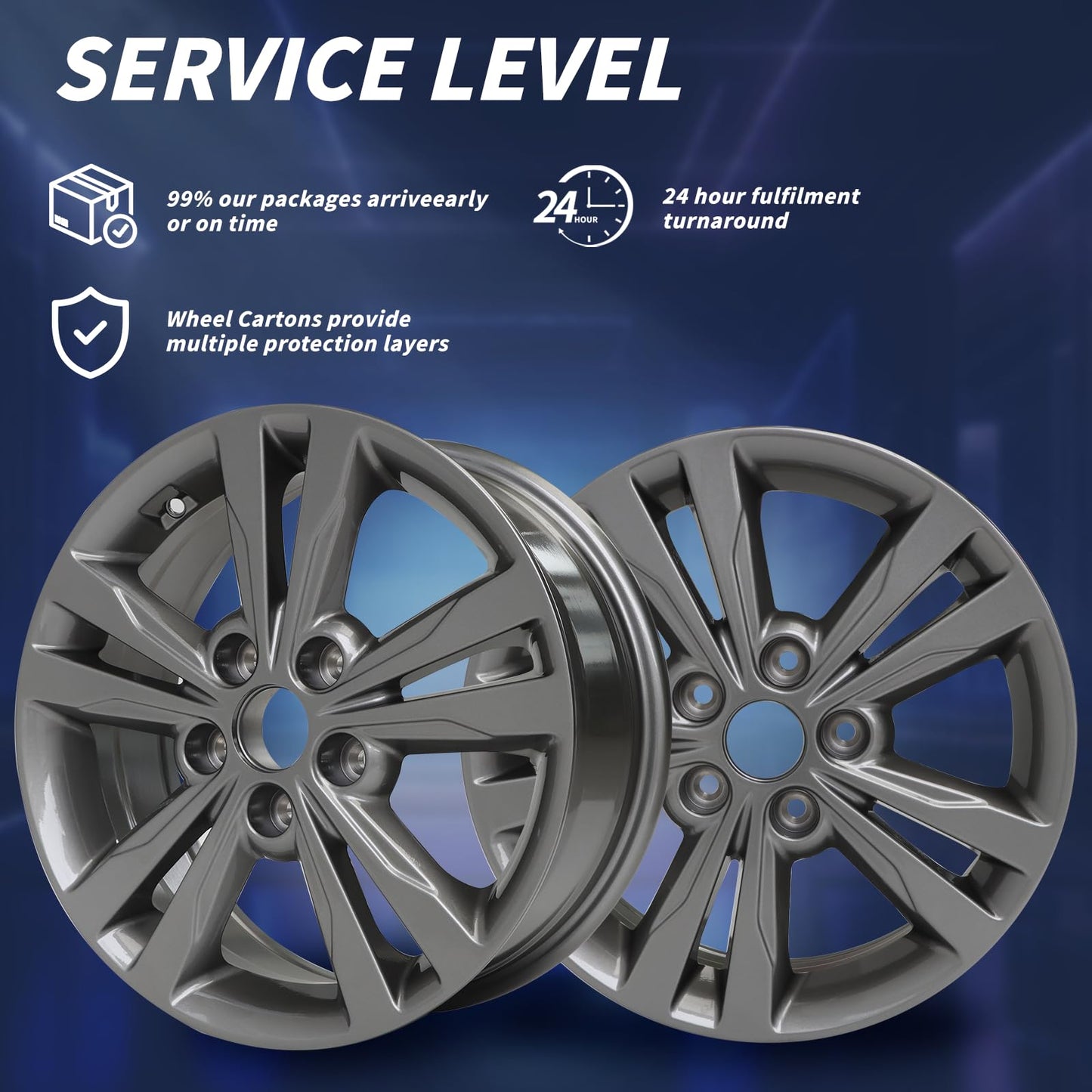LUNEGUE New 16x6.5" 16 Inch Aluminum Alloy Wheel Rim Fits for Hyundai Elantra 2017 2018, ALY70902U30N, 16" Replacement Rim