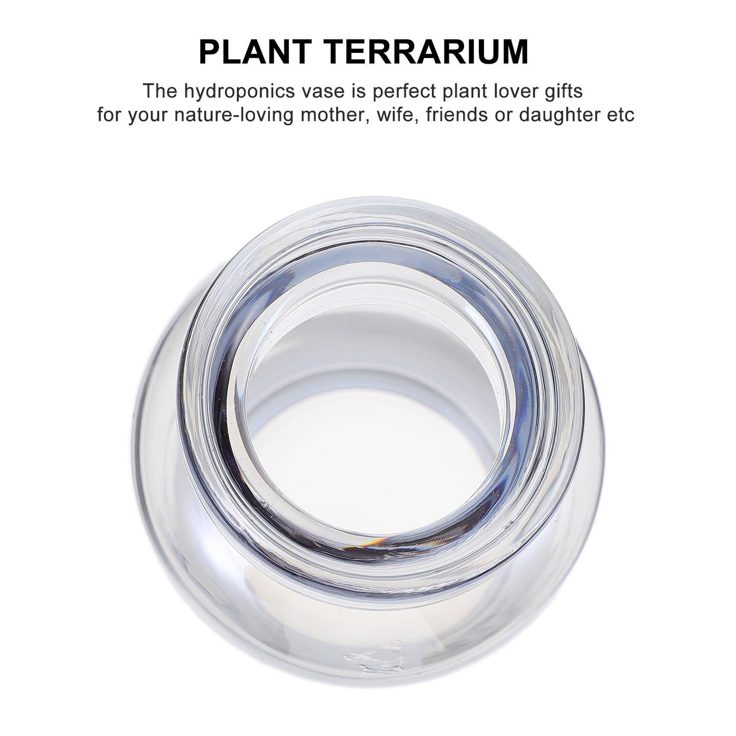HOMSFOU Hydroponics Plant Container Glass Vase Ocean Blue Small Mouth Desktop Planter for Home Decoration and Garden Terrarium