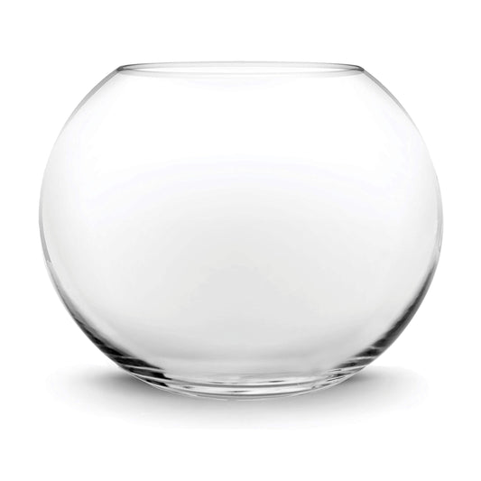 CYS EXCEL Glass Bubble Bowl (H-6" W-8", Approx. 3/4 Gal.) Small Fish Bowl Round Terrarium Vase Globe Flower Centerpiece for Weddings Events Arrangements