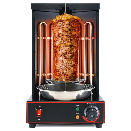 Electric Vertical Rotisserie Shawarma Broiler Kebab Grill Machine Al Pastor Rotating Grill with Temperature Chime,(Patented Product)