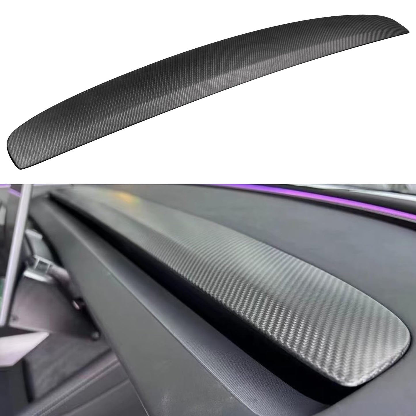 DCRCFIBER Real Carbon Fiber Dashboard for Tesla Model 3 Highland(2024-2025) /Model Y Juniper(2025-2026) 100% Carbon Fiber OEM Replacement Dashboard 3D Twill（1 Pack）