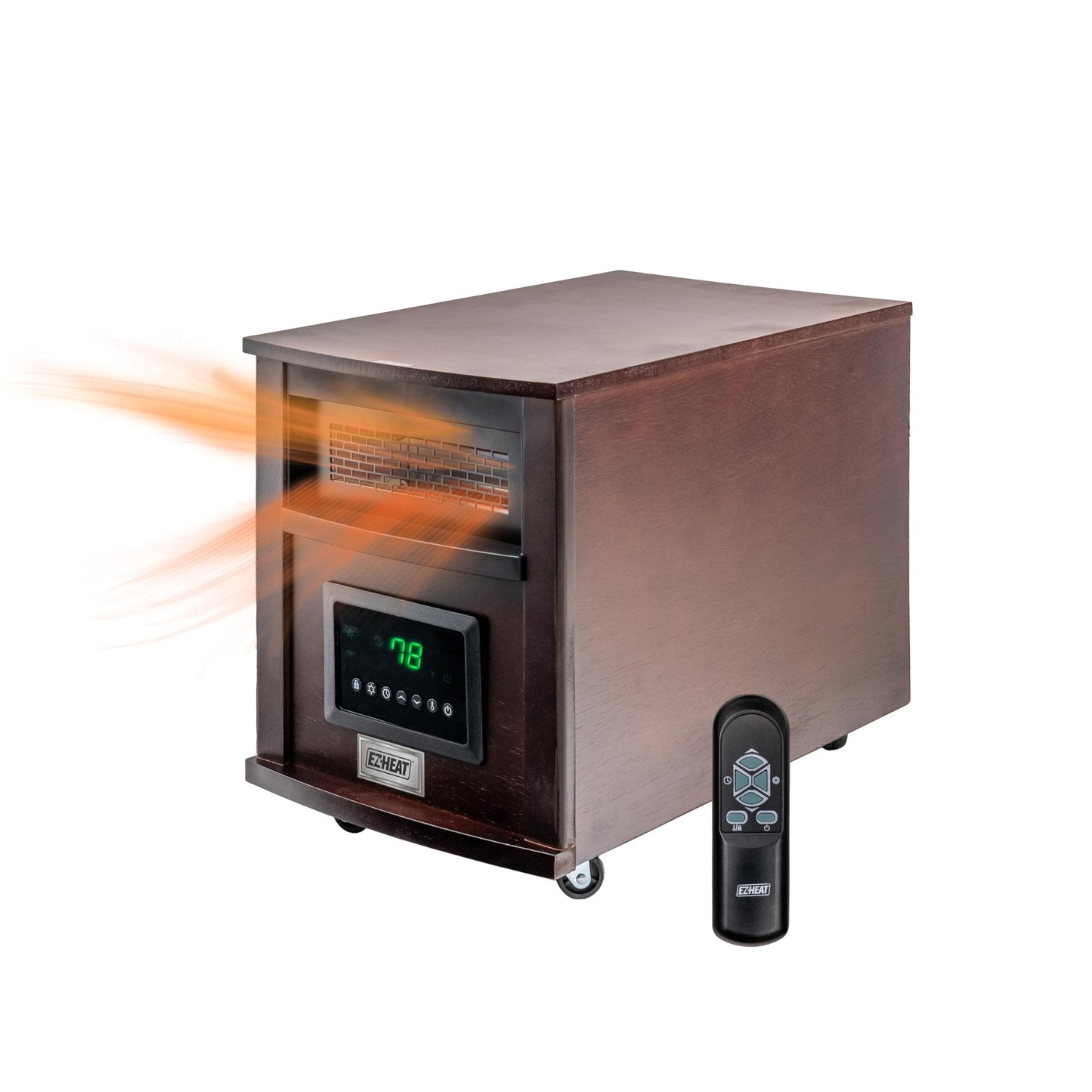 EZ-HEAT 1,500-Watt 18 inch Cabinet Space Heater with Remote Control, USB Charging Ports, Timer Function, Tip Over Switch & Overheat Protection, MT0018N8