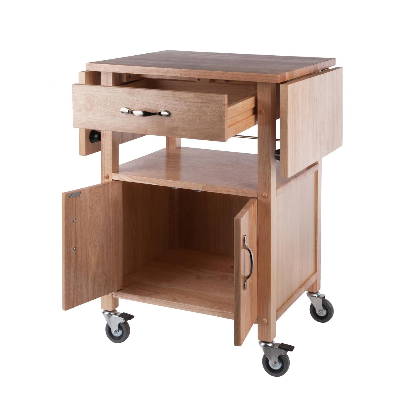 Winsome Wood/Veneer Mobile Kitchen Cart with Lockable Wheels, Beech (84920)