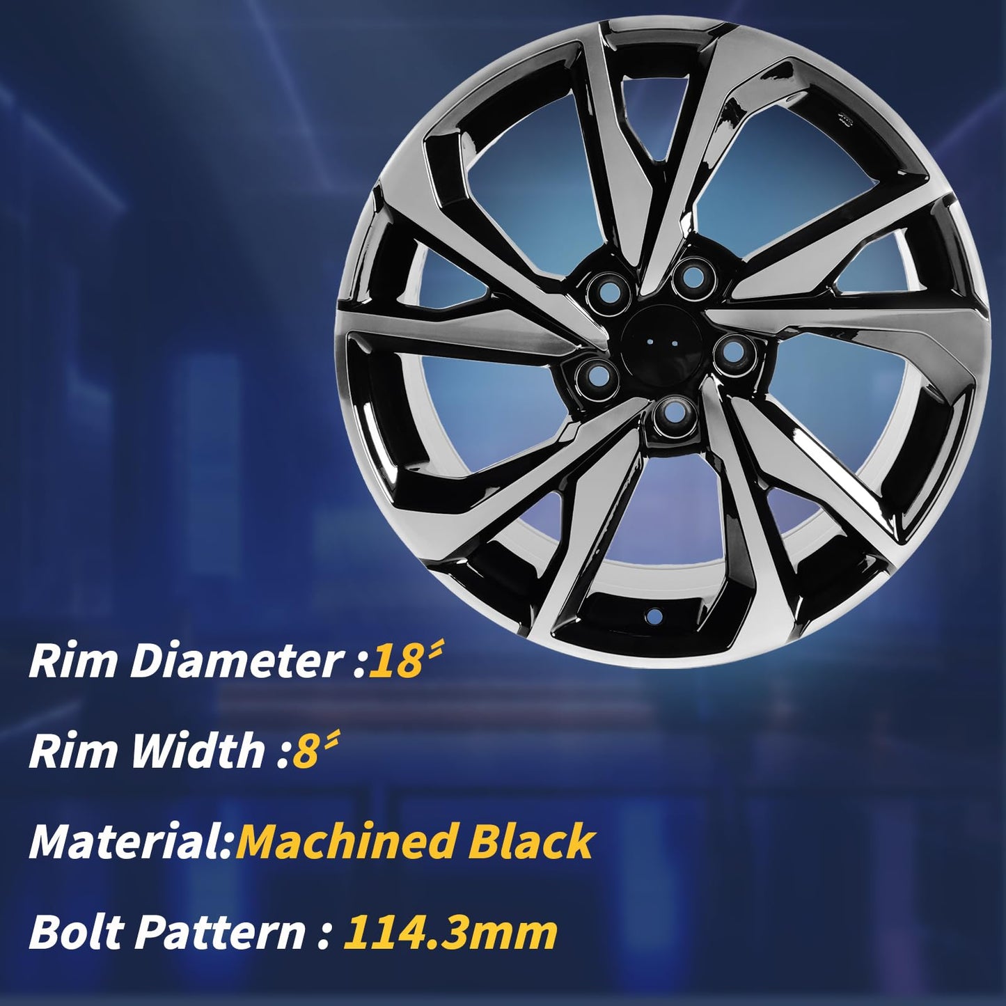 LUNEGUE 18Inch 18"x8" Single Wheel Rim Fits For Honda Civic 2017 2018 2019 2020 2021, OE Direct Replacement Rim 42700TBFA91