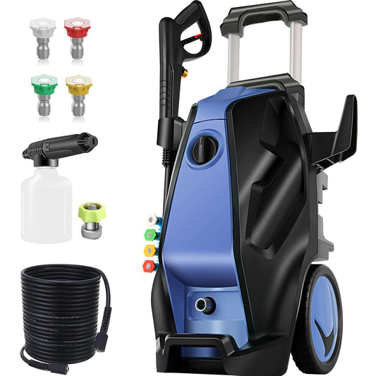Imdot 5000PSI 4.0GPM Heavy Duty Electric Pressure Washer with 33 FT Extension Hose, 4 Quick Connect Nozzles and Foam Cannon for Cars/Fences/Driveways/Patios/Home Cleaning, Deep Blue