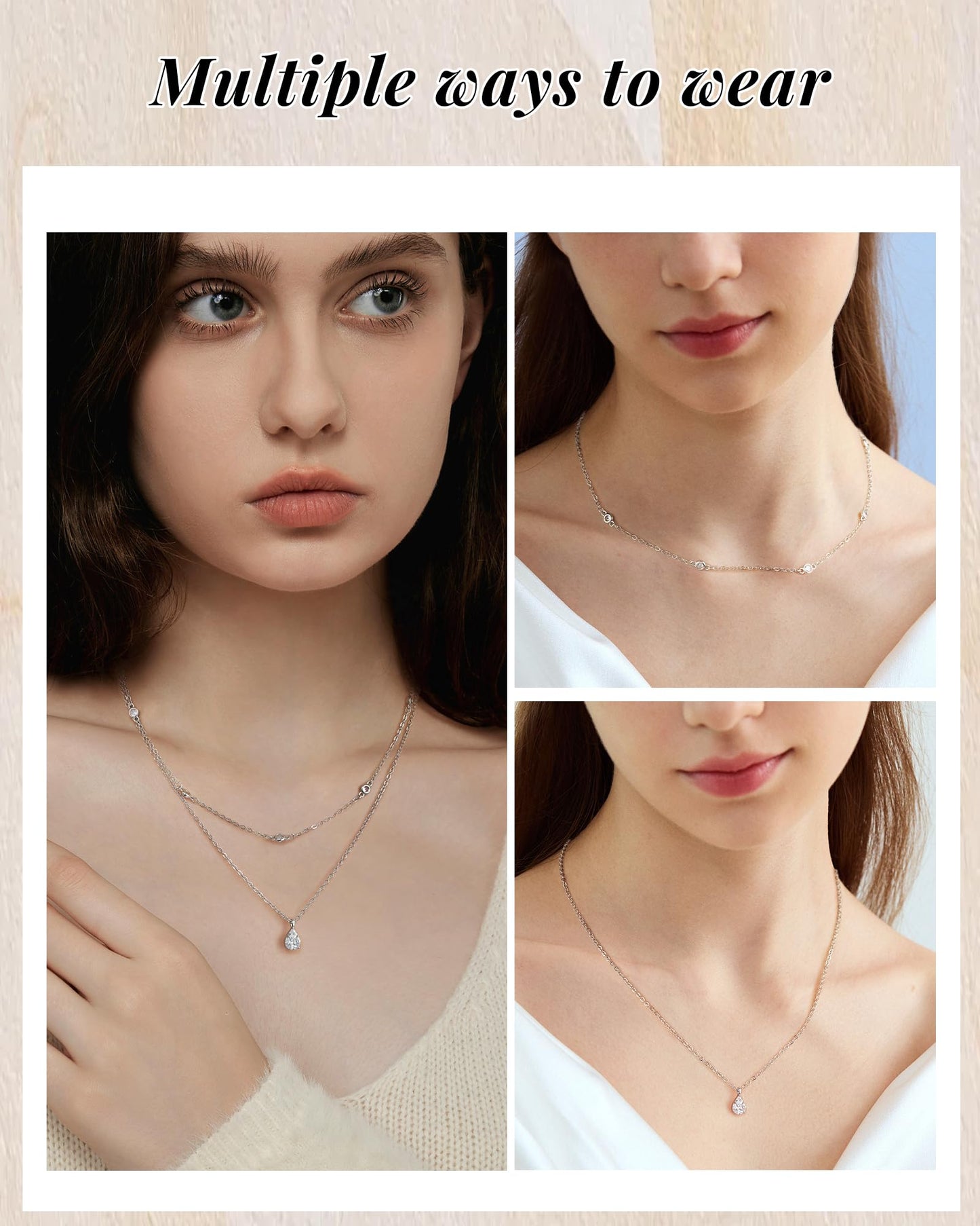 ACECHA Silver Prom Necklace for Women, Dainty Silver Plated Necklaces CZ Layered Choker Pendant with Pearl Diamond Zircon, Trendy Minimalist Necklace Jewelry Gifts for Women