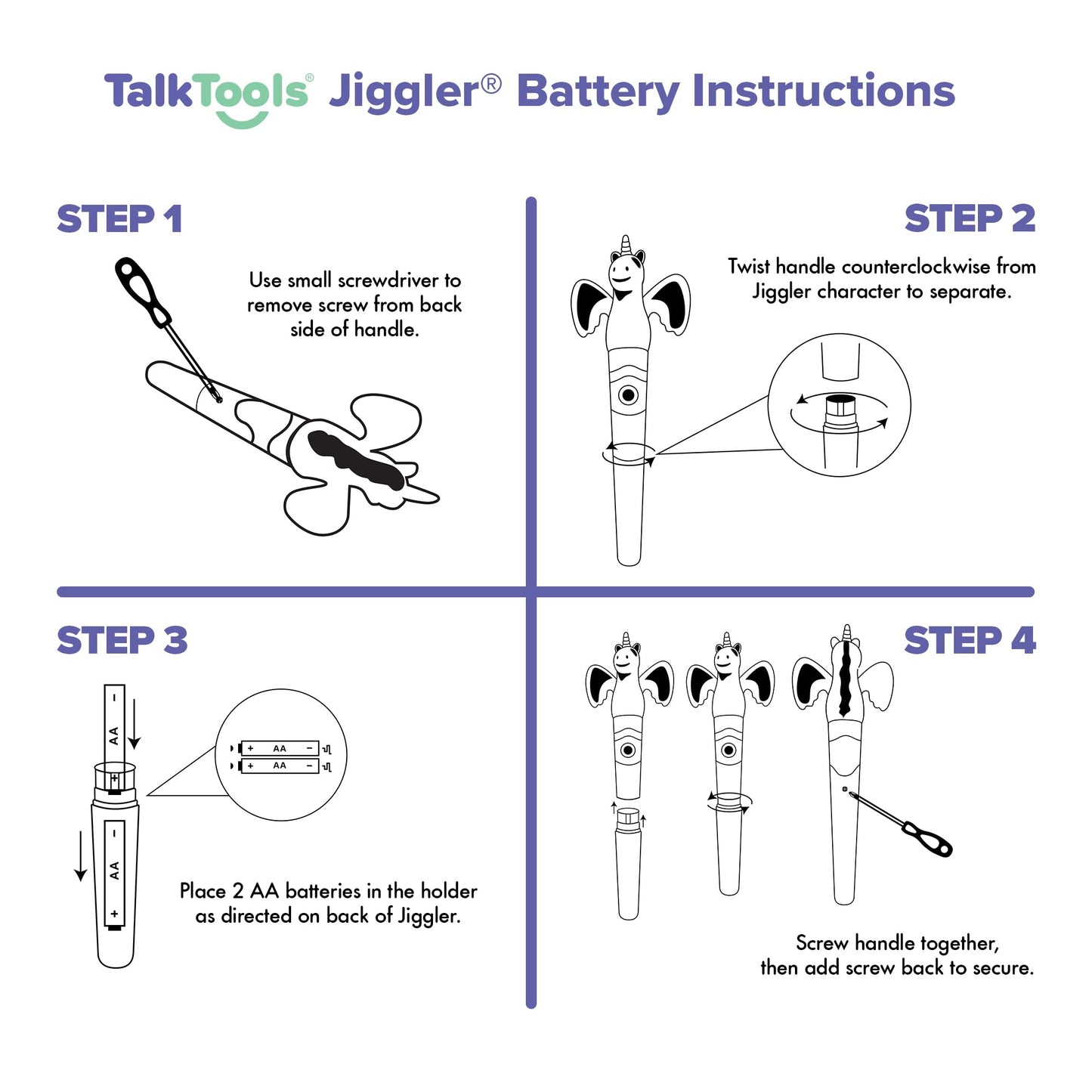 TalkTools Jiggler - Chewable Oral Facial Massager - Oral Sensory Massager - Calming Motor Therapy for Kids - Unicorn/Sloth - Set of 2