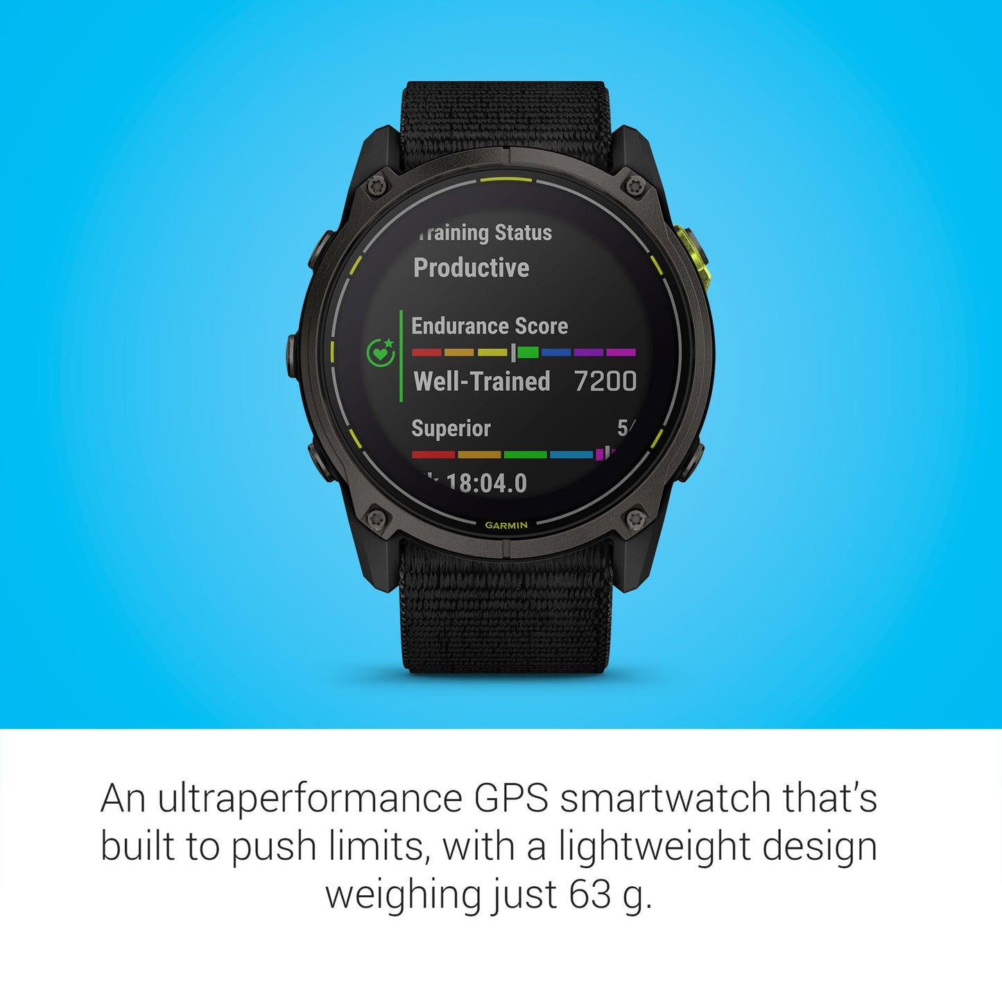 Garmin Enduro™ 3 – 51 mm, Solar, Sapphire, Ultraperformance GPS Smartwatch, Extreme Battery Life, Detailed Mapping, Built-in LED Flashlight, Carbon Gray DLC Titanium with Black UltraFit Nylon Strap