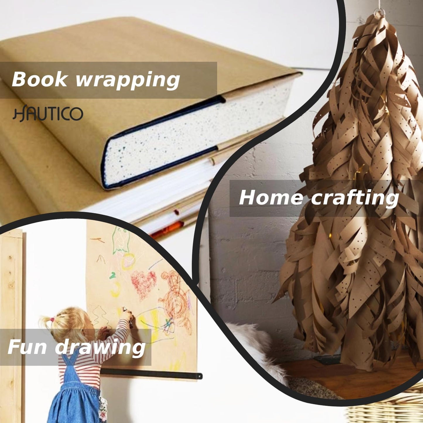 HAUTICO Pattern Making Brown Paper – 15 Yards, 250g Medium Weight Sustainable Drafting Paper for Sewing, Durable Block Paper for Tracing, Altering & Pattern Drafting