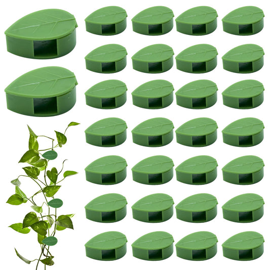 Plant Wall Clips for Climbing Vines Green Garden Stem Holder with Adhesive Climbing Wall Fixture Clips for Indoor Wall Decor, Office, Home (30 Packs)