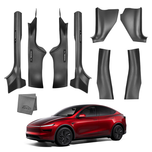 KUNIST 8PCS Door Sill Protector for Tesla Model Y Juniper Door Sill Guards Anti-Kick Full Protect Door Entry Cover for 2025-2026 New Model Y Accessories(Non-Destructive Installation)