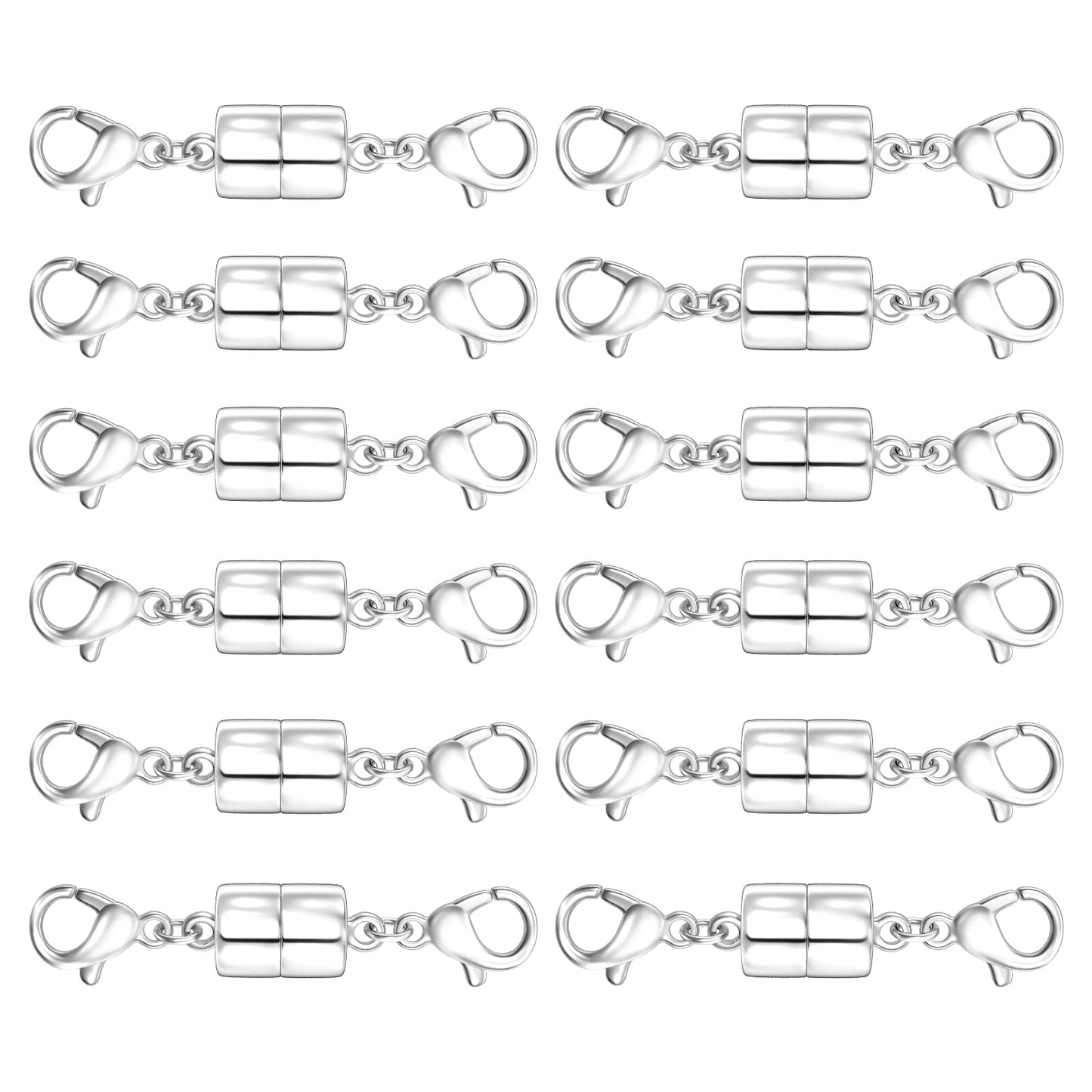 OHINGLT Magnetic Necklace Clasps and Closures with Double Lobster, Extra Strong Bracelet & Necklace Extender for Women, Magnet Jewelry Clasp Converter for Seniors