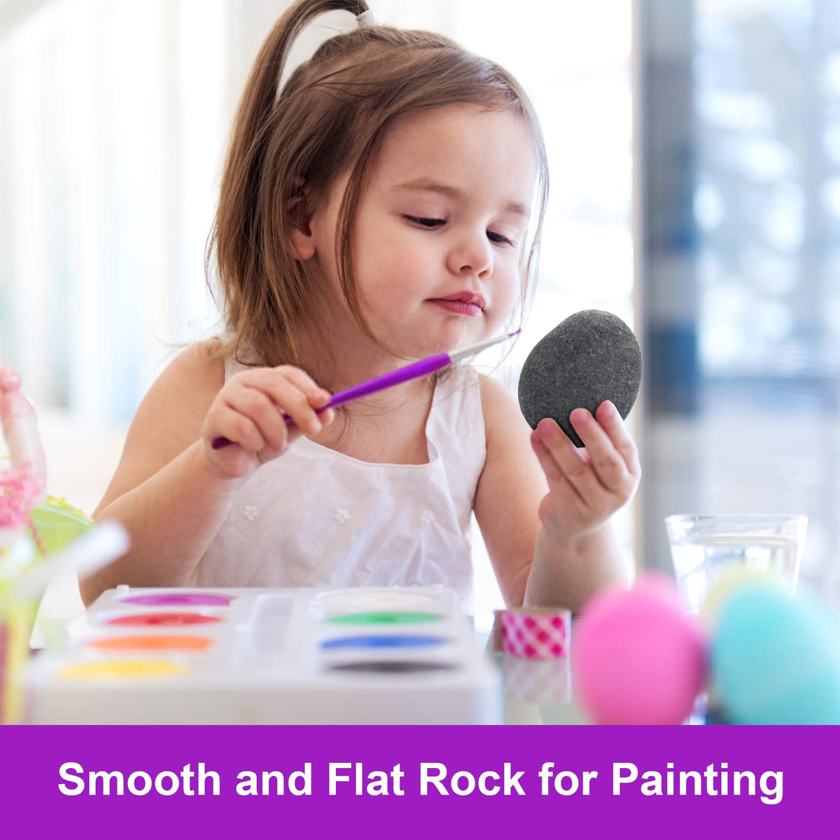 Markdang Rocks for Painting 20 Pcs 2.2-3.2” River Rocks for Paint Rock Natural Flat & Smooth Stones for Painting for Kids & Adult Craft Gift