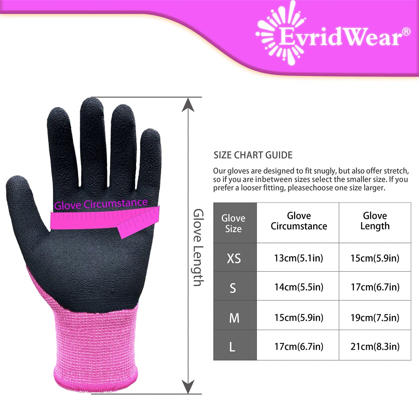 Evridwear Kids Gardening Gloves for Boys Girls Outdoor Yard Work,Planting (L (9-12yr), Pink)