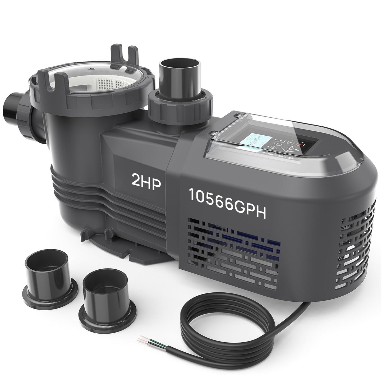 Aquastrong Variable Speed Pool Pump In/Above Pool Pump Energy Efficient High Flow Powerful Self Primming Swimming Pool Pumps with Filter Basket,Black