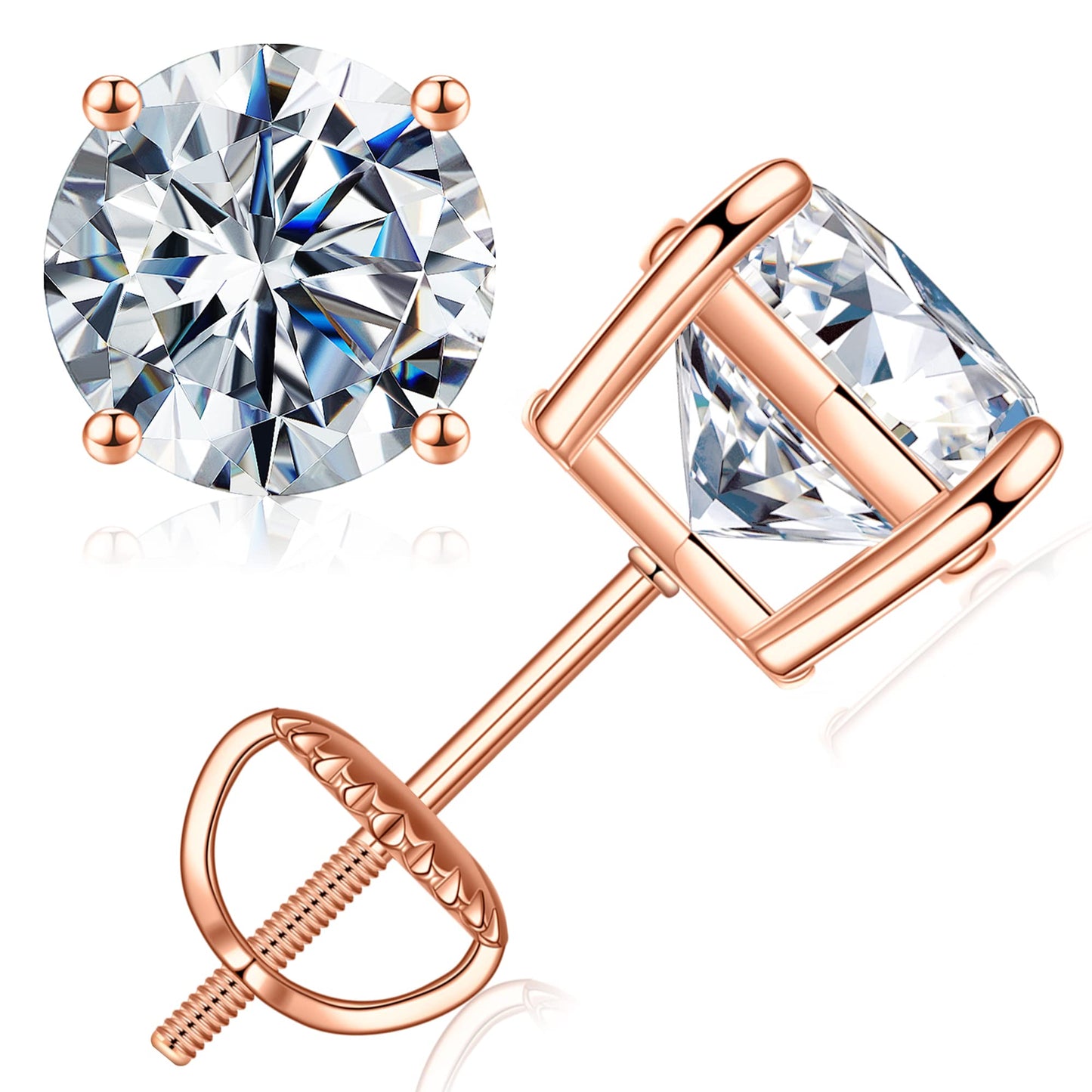 SMILEST 1ct Moissanite Stud Earrings for Women Men, 925 Sterling Silver Earring Lab Created Moissanite Earrings Screw Back for Women Mom Wife Anniversary Birthday Gifts for Mom Wife Grandma Friend