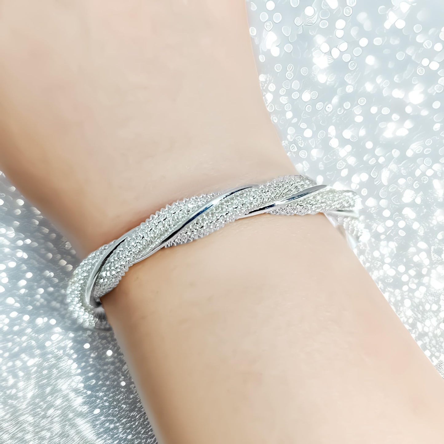 925 Sterling Silver Bracelets Cuff Bangle Bracelet Open Adjustable Wide Cuff Bracelet for Women Teen Girls Fashion Jewelry (silver M)