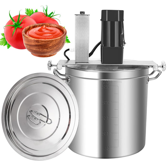 Helivivfy Automatic Food Mixer - 25L Commercial Food Mixer,4 Blade Stirring Scraper,for Making Jam, Sauce, Filling, Hot Pot Seasoning Bottom Soup Sauce Stirre Frying Machine (25L)