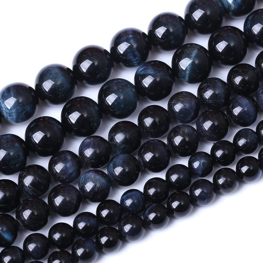 45PCS 8MM AAA Blue Black Tiger Eye Stone Beads Natural Gemstone Bead Crystal Healing Energy Jewelry Making DIY 15 inches