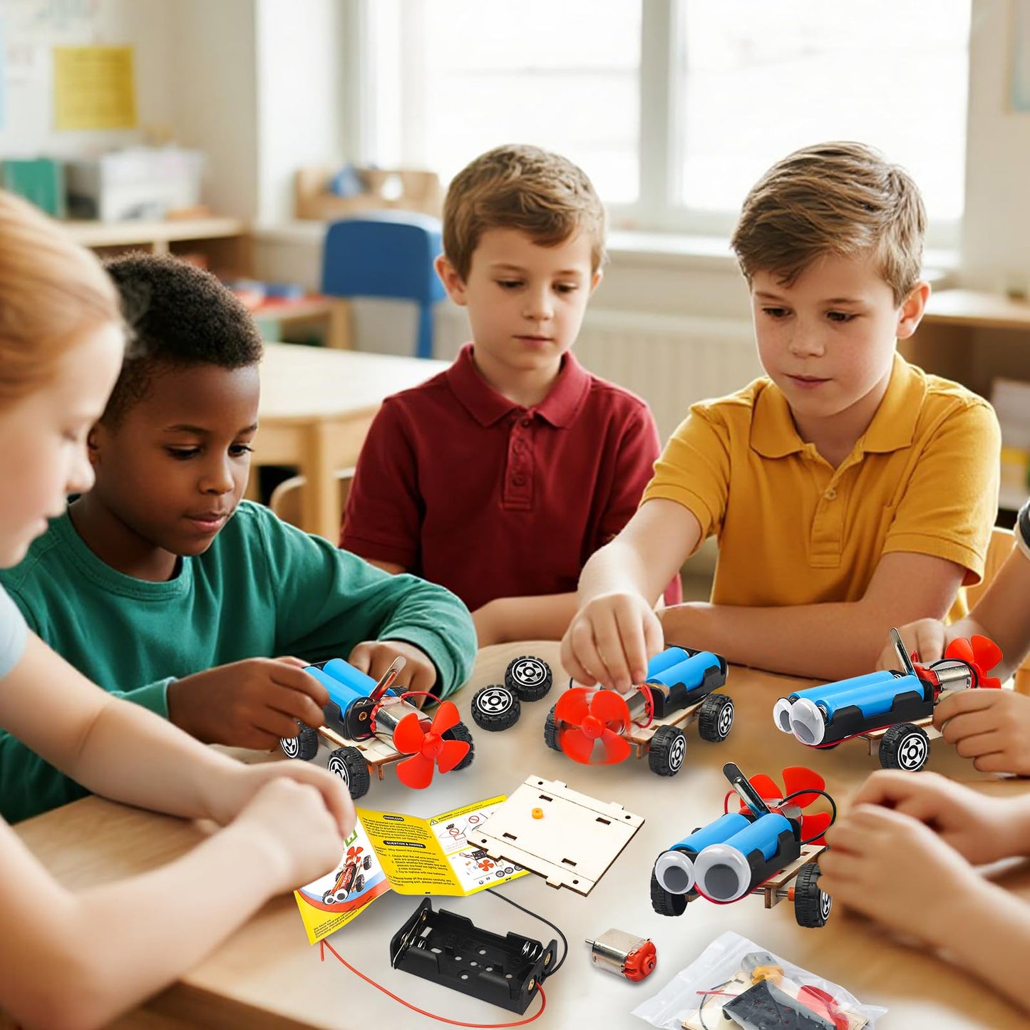 STEM Science Kits for Kids Age 8-12, 6 Set Wind-Powered Cars Science Experiments 8-10 9-12, Wood Building Crafts Kit for Boys Girls, School Classroom STEM Projects Toys Gifts for 8 9 10 12 13 Year Old