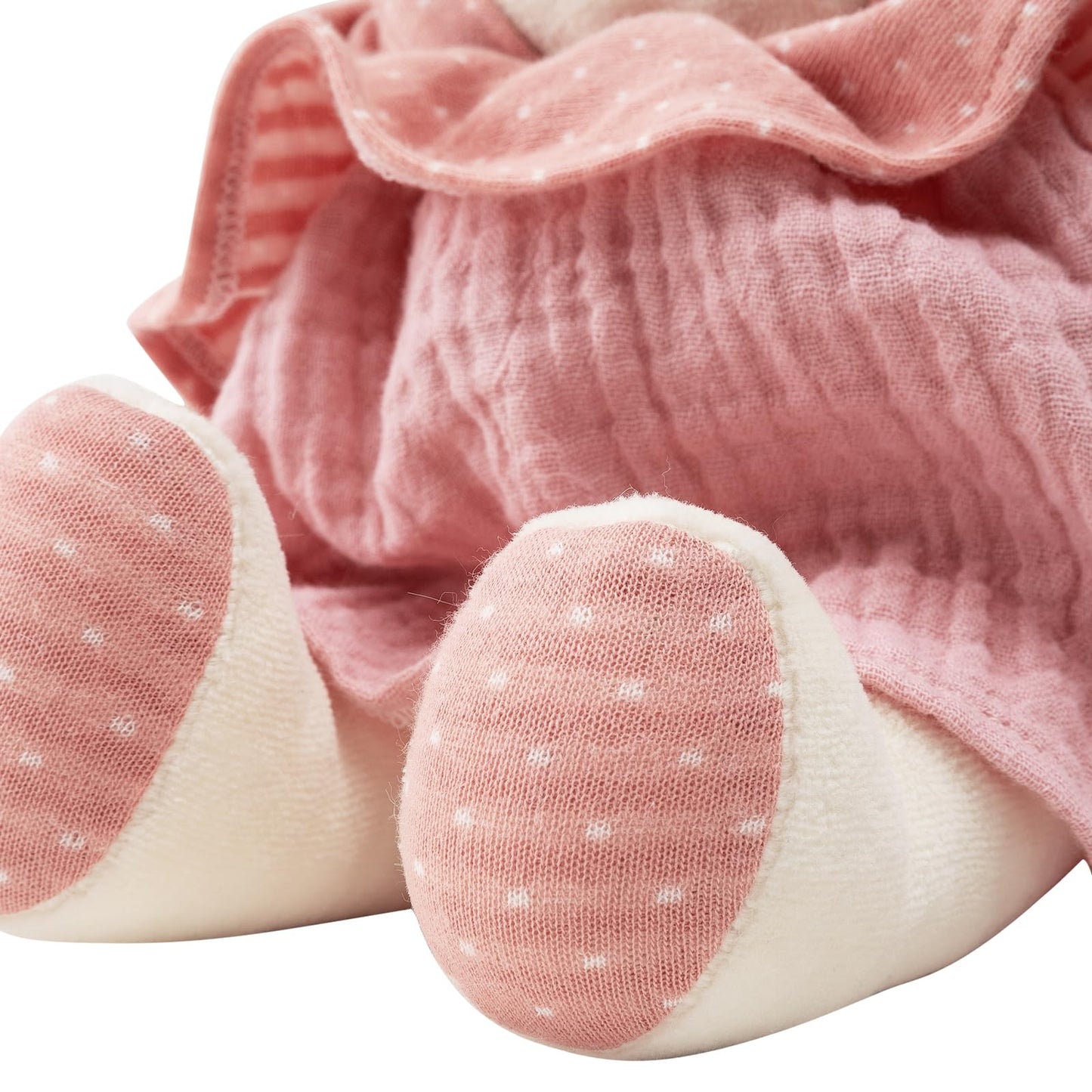 CUDDLE CORNER Bunny Stuffed Animal Organic Cotton Baby Plush Toys, 9" Organic Cotton Plush Bunny Toy with Dress, Cute Soft Stuffed Rabbit Doll for Babies and Toddlers