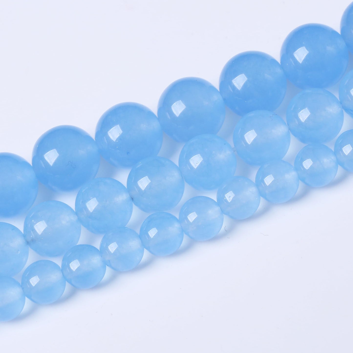 Marine Blue Jade Marrow Stone Beads for Jewelry Making DIY Bracelet Necklace Jewelry Making 1 Strand 15.5inch 35PCS 10MM