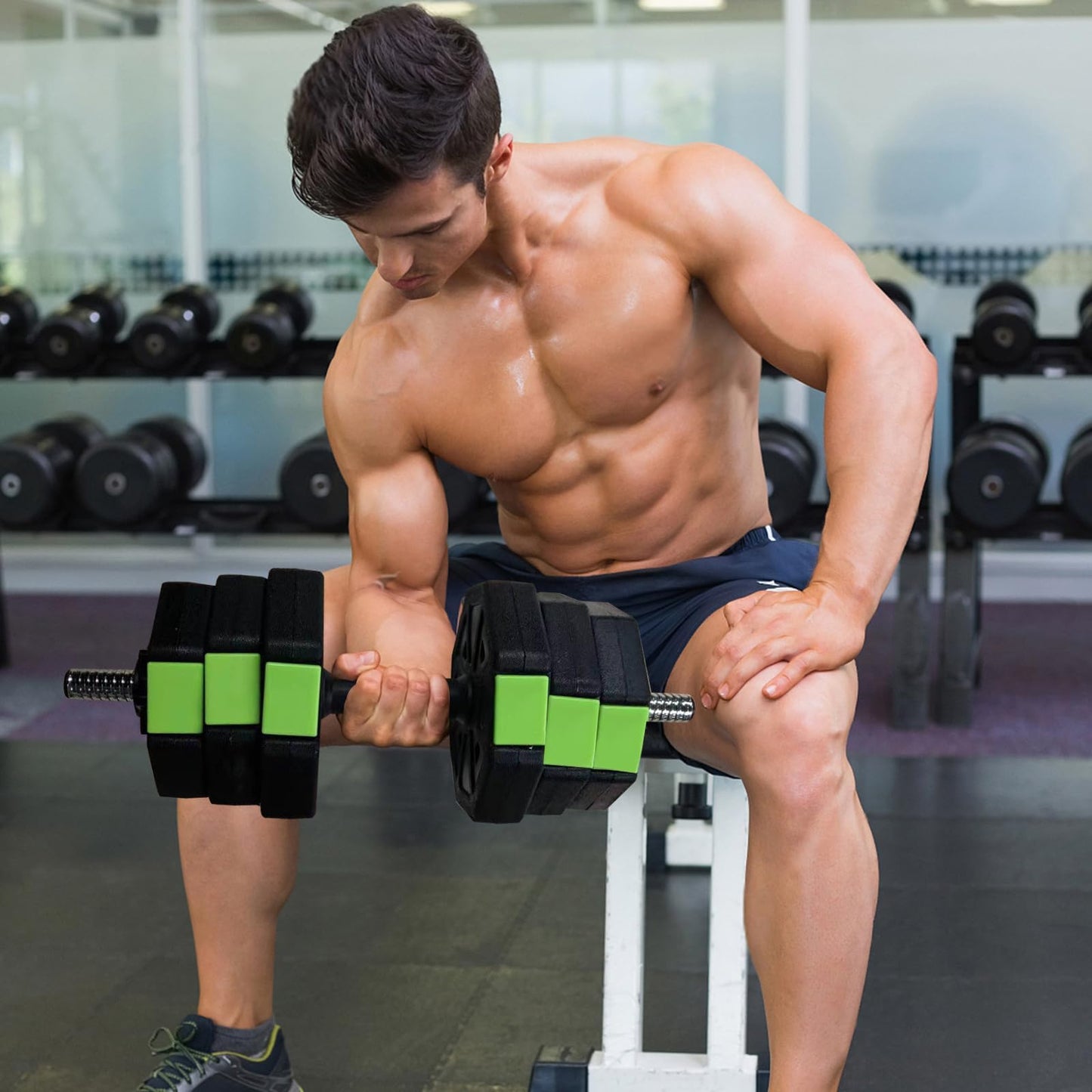 Adjustable Dumbbell Set, Exercise & Fitness Dumbbells, Adjustable Dumbbell Weights, Barbell Weight Set for Home Gym Exercise used as Dumbbells, Barbell or Kettlebells, Multiple Options