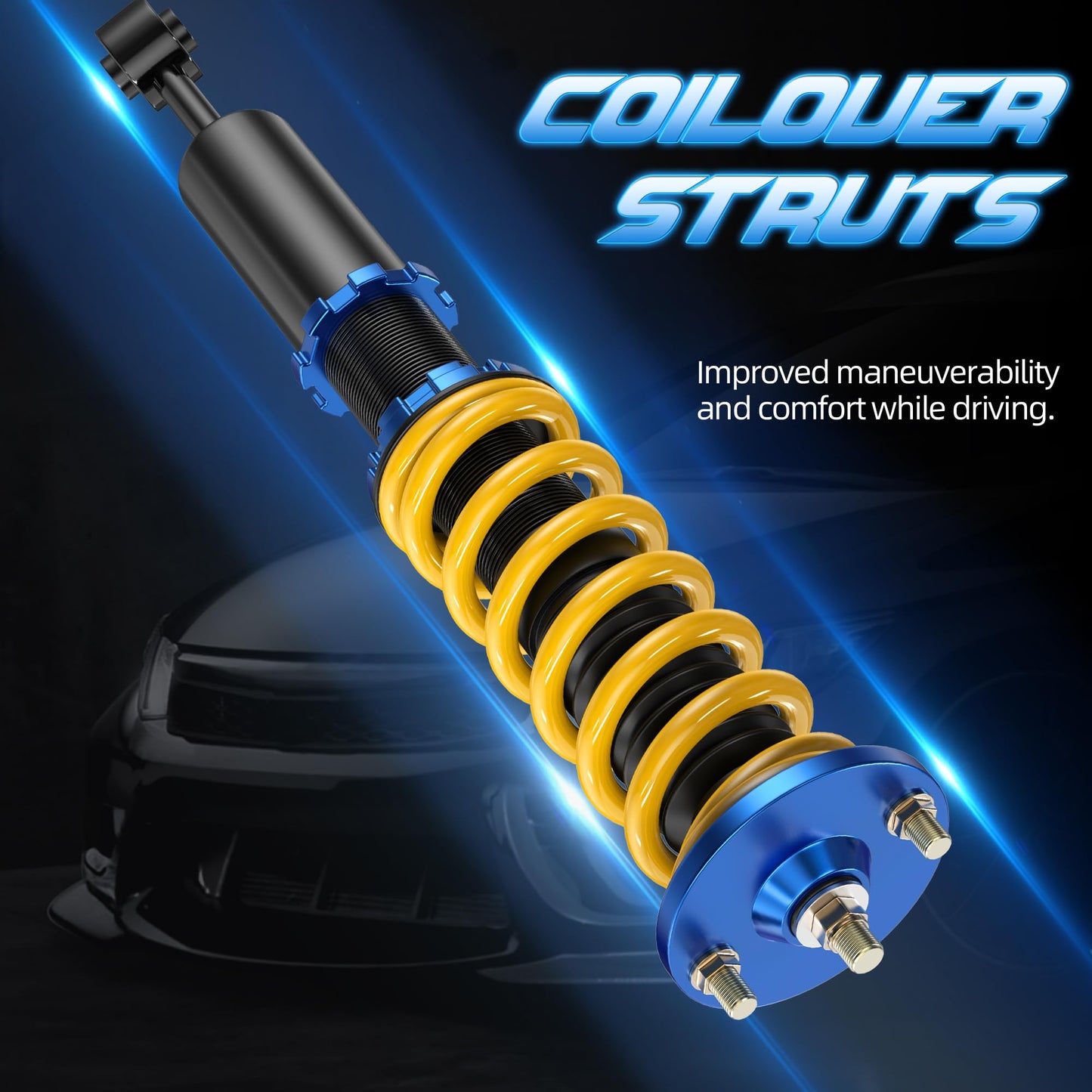 AUTOSTARSHIP Height Adjustable Coilover Lowering Kit Compatible for 2003-2007 Honda Accord LX EX DX SE (CM4/CM5/CM6 Sedan, CM7/CM8 Coupe) 2004-2008 Acura TSX Suspension Coil Spring Strut Shocks (4pcs)