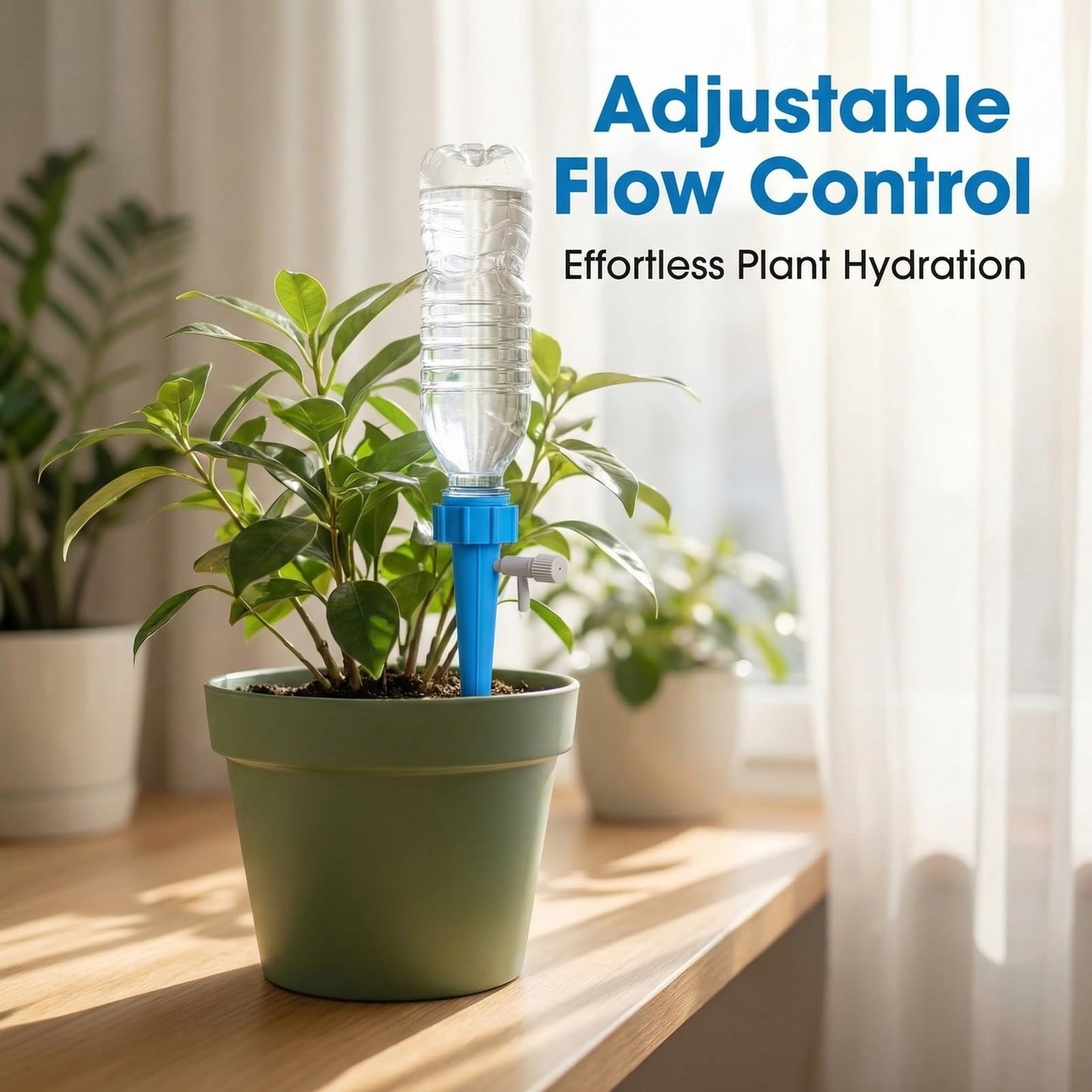 10 Pack Automatic Plant Waterer, Self Watering Spikes for Indoor Outdoor Plants with Adjustable Flow, Drip Irrigation System for Vacation Plant Care, Fits Standard 1.1in Bottle Mouth (10.5cm)