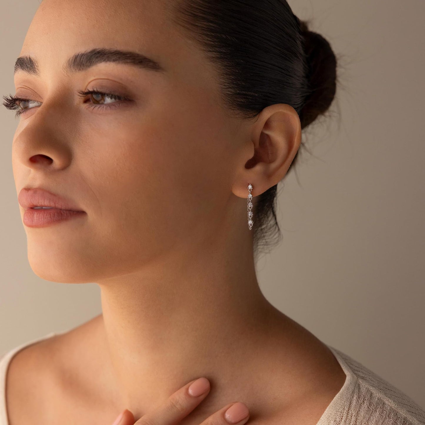 Solistra Silver Dangle Earrings for Women Triple Trendy Diamond Drop Earring Hypoallergenic Earrings for Women Wedding Jewelry Valentines Day Gifts for Her