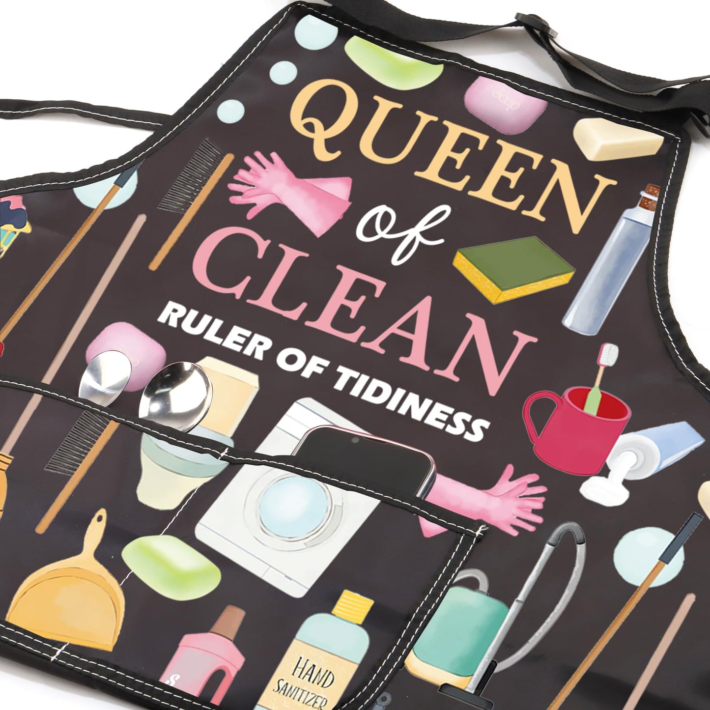 JXGZSO Housekeeper Apron Cleaning Apron with Pocket Housekeeper Gift Cleaning Janitor Custodian Gift for Cleaning Lovers (Tidiness apron)