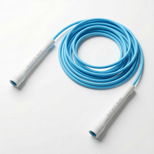 Elevate Rope Professional Speed Rope - 3m Adjustable Skipping rope, 5mm PVC with Nylon Core for Cardio, Double Unders & Crossfit - Durable Jump Rope Used for Indoor/Outdoor Training. (Blue)