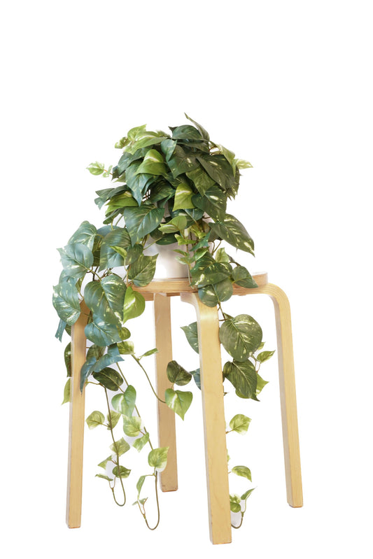 Retrograde 32" Realistic Fake Pothos Ivy Plant for Home Decor Indoor Silk Artificial Plant (Variegated - Light & Dark Green)