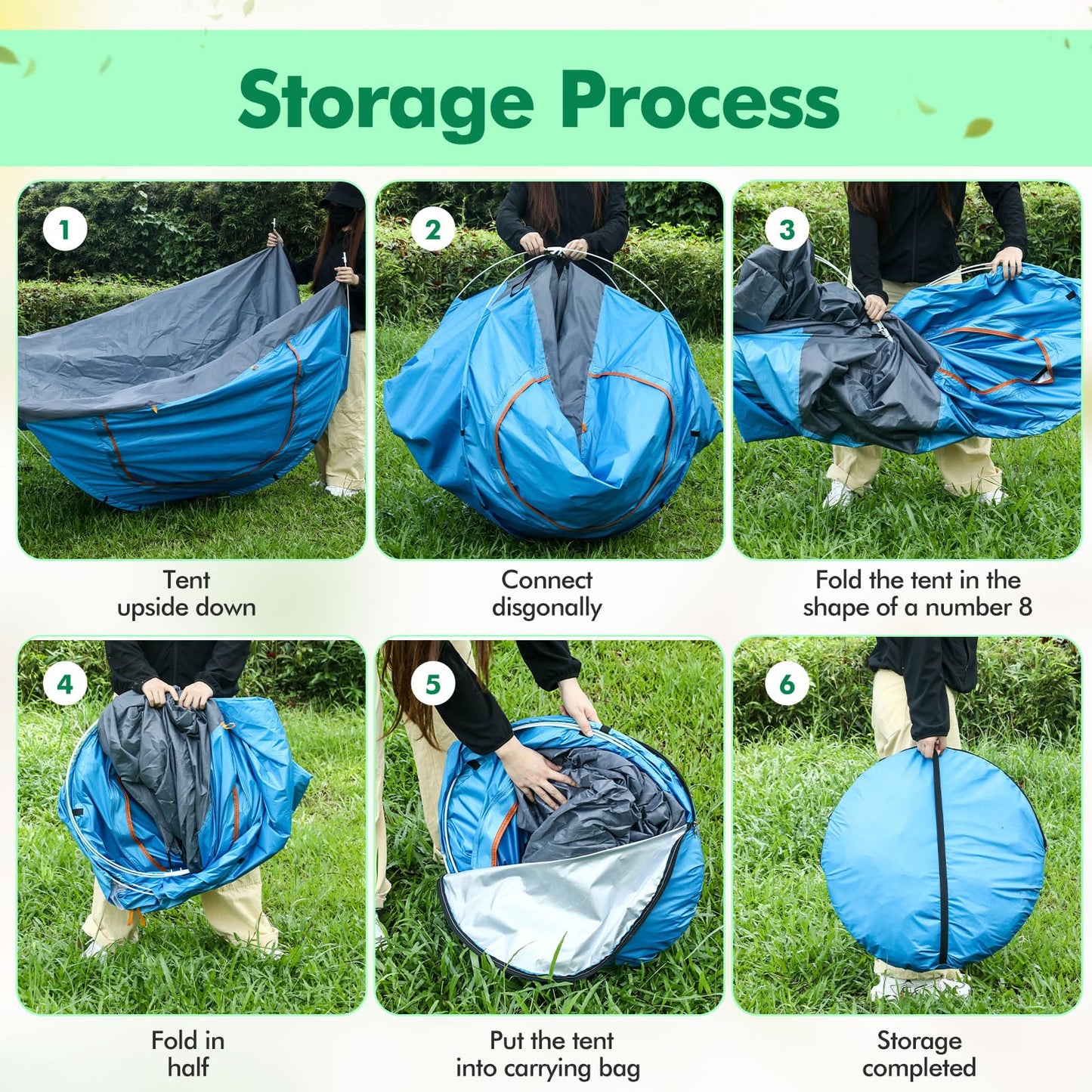 Woanger 10 Pack 10/16 Pack Bulk 2 Person Camping Tents for Homeless Lightweight Tent with Rain Fly and Carrying Bag Waterproof Windproof Setup Pop Up for Camping Backpacking Donation (Blue Green)
