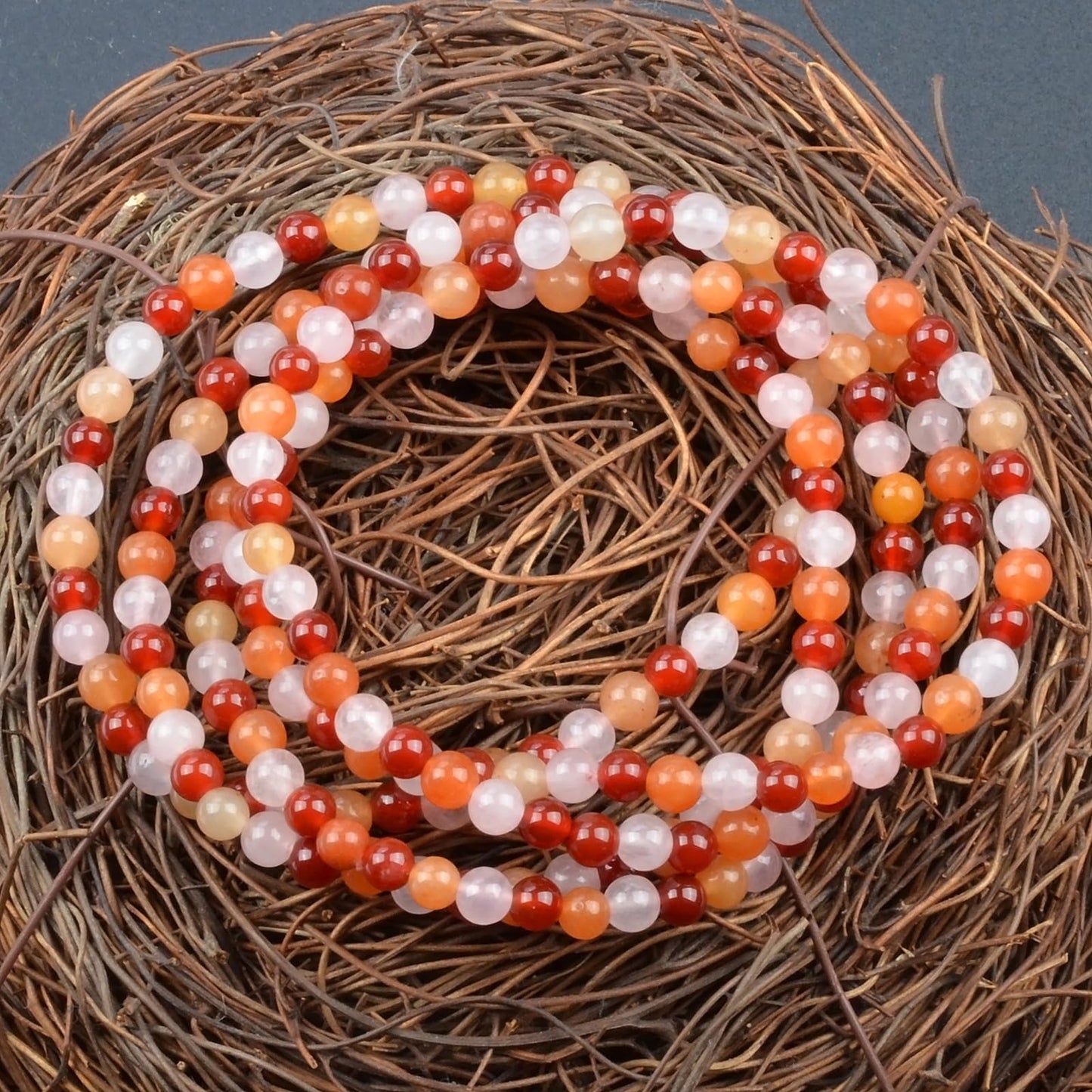 MASSIVE BEADS Rose Quartz Red Jade Red Aventurine - Dream Comes True Handmade Handmade Yoga Stretch Elastic Bracelet Natural Stone Crystal Healing Power Energy Gifts for Unisex Adult 4mm