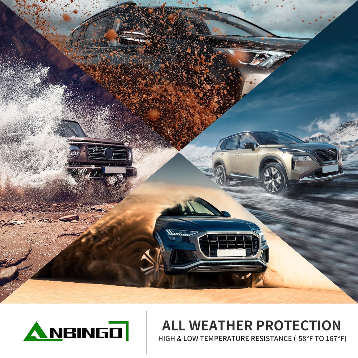 ANBINGO® Floor Mats & Cargo Liner for VW Atlas Cross Sport 2020 2021 2022 2023 2024 2025 2026 (5 Passenger), SE/SEL/SEL R-Line/SEL Premium R-Line, Waterproof Car Floor Liners Full Set