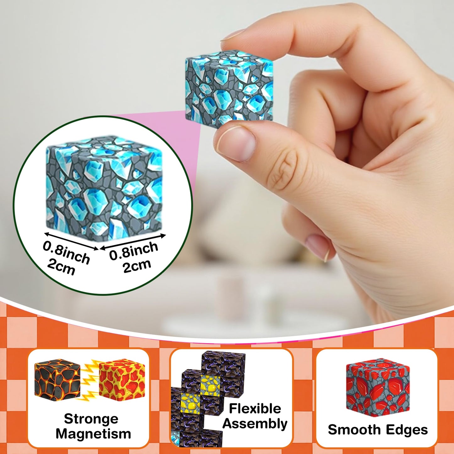 Cosminy 100PCS Magnetic Building Blocks, Magnetic Cubes STEM Sensory Toys, Magnetic Blocks Stacking Construction Toys for Kids Ages 3+, Birthday for Boys Girls