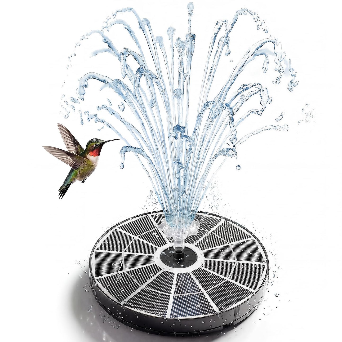 AISITIN 3.7W Solar Bird Bath Fountain Upgraded 6.3" Solar Glass Panel, Solar Powered Fountain Pump with Integrated Bracket & Storage for Bird Bath, Pond, Garden, Aquarium and Outdoor