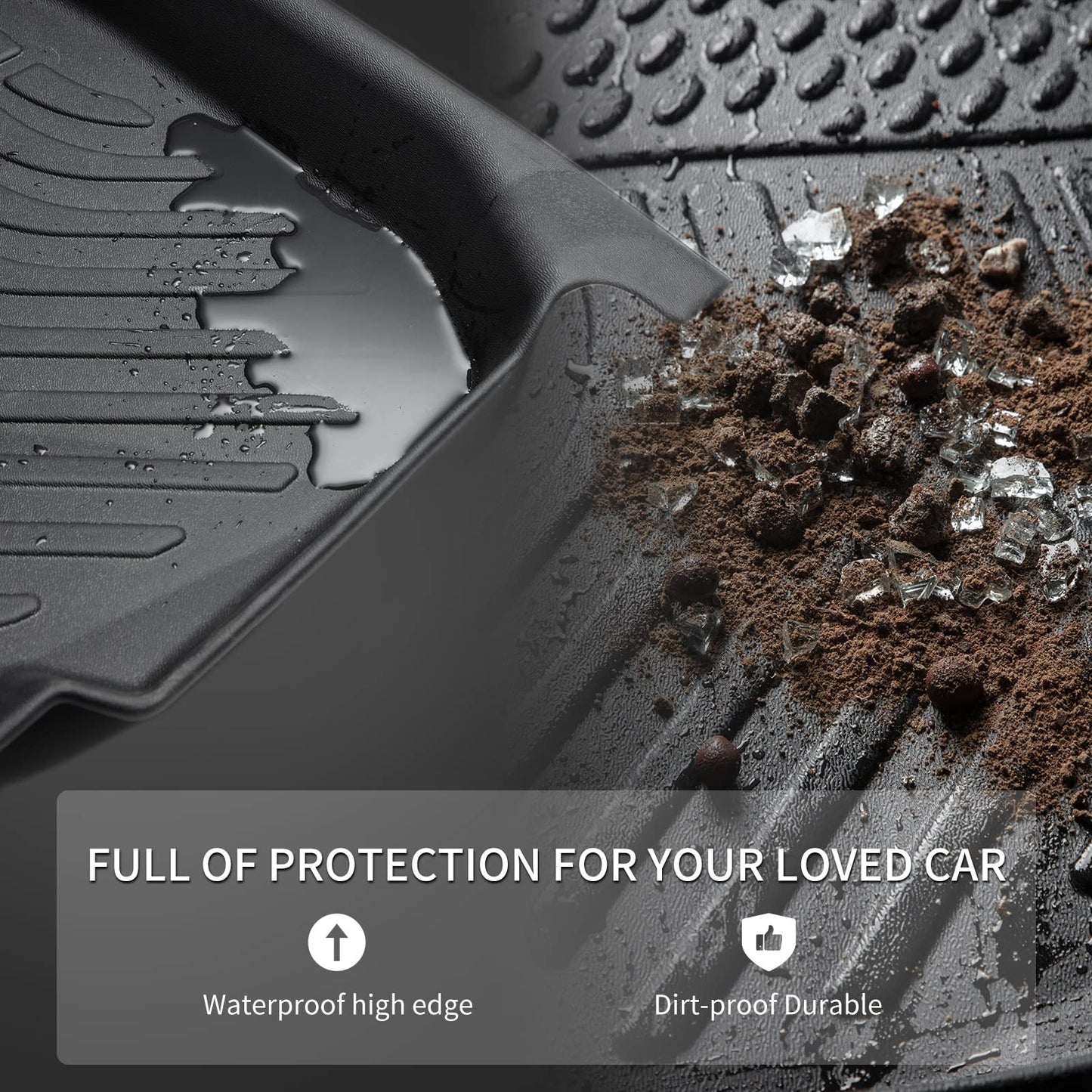 KELCSEECS® Floor Mats & Cargo Liner Custom for 2014 2015 2016 2017 2018 2019 2020 2021 Mazda 6 All Weather Protection TPE Floor Liners Front & Rear Row Full Set Mazda 6 Accessories Black