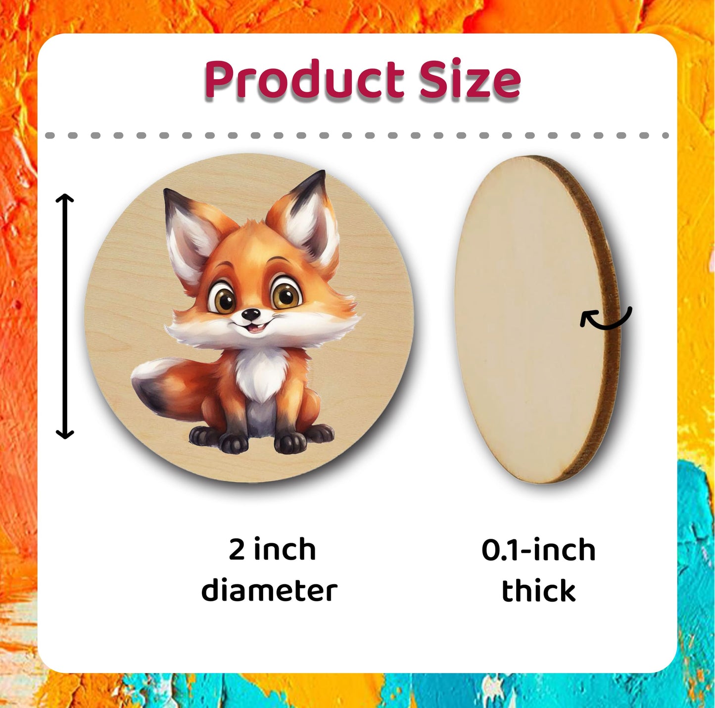 100 Pcs Unfinished Wood Circle 2 inch Wood Disc 0.1'' Thickness Round Slices Wood Blanks Wooden Cutout Natural Slices Ideal for Crafting Writing DIY Project Ornament Painting Art Home Decoration