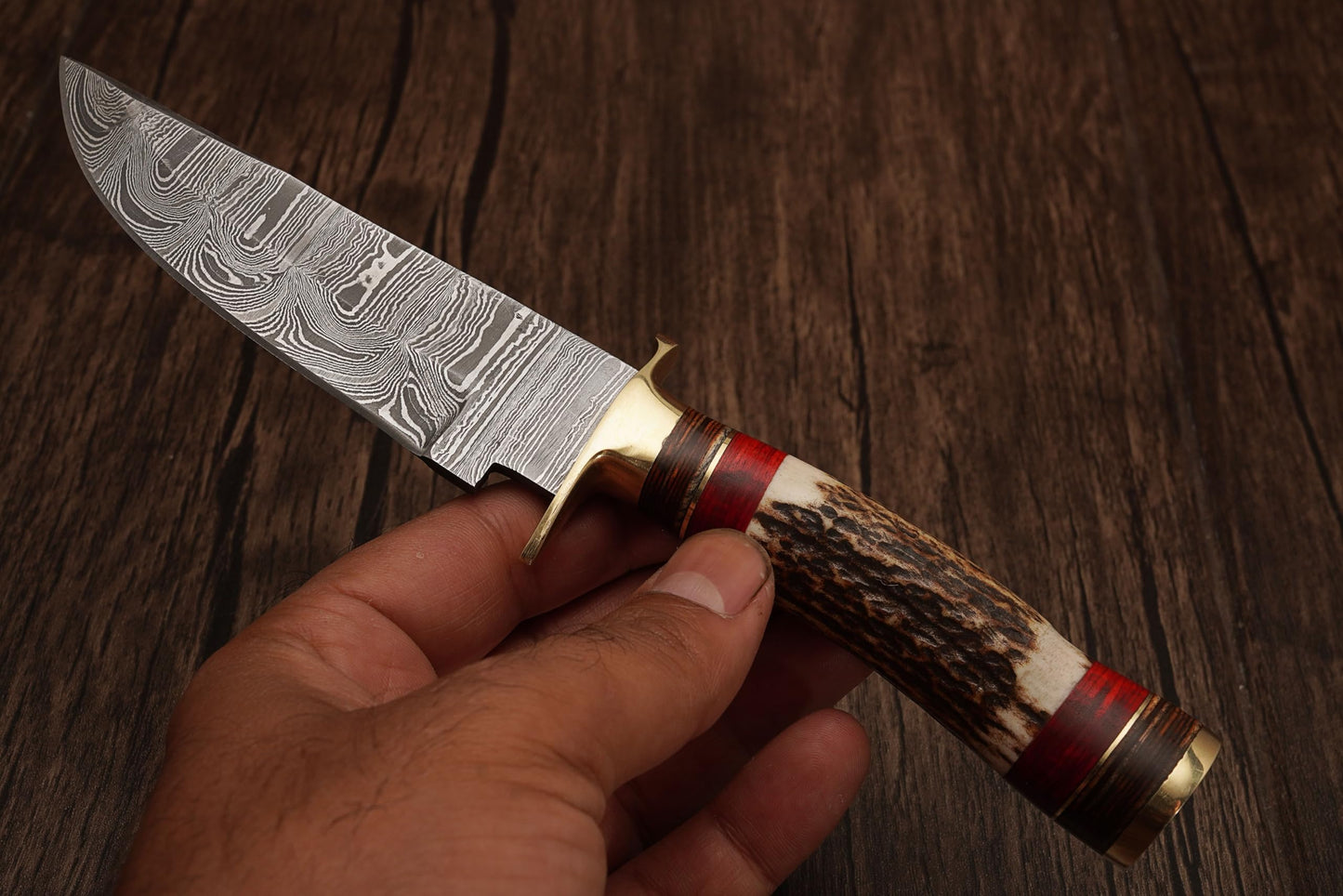 Markhor Outdoors Set of 10 Handmade Personalized Damascus Knife set for Groomsmen gifts | Groomsman Gifts for Wedding, Groomsmen Proposal Gifts