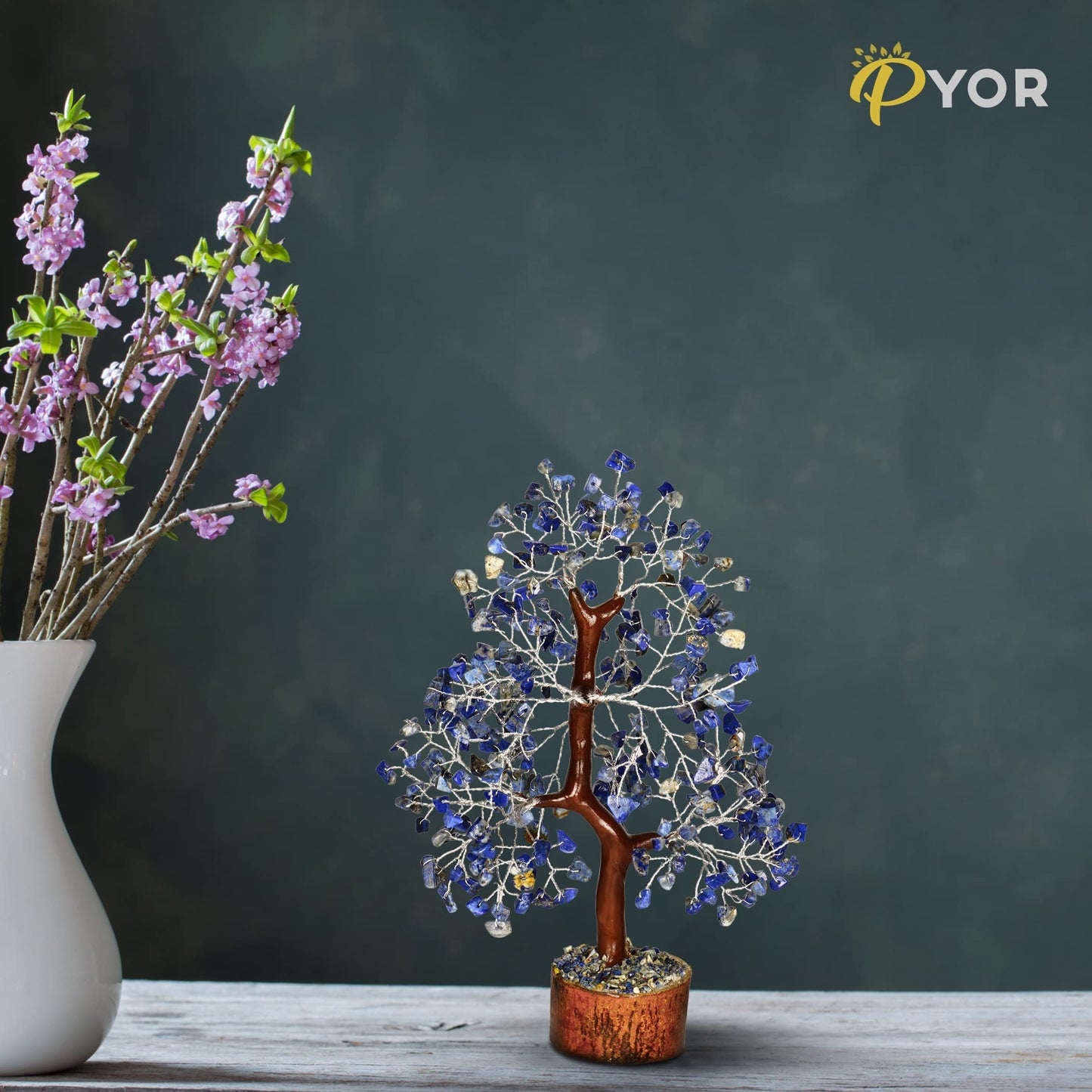 PYOR Lapis Lazuli, Crystal Tree, Stones and Crystals, Reiki Gifts, Positive Energy Crystals, Blue Office Decor, House Warming Gifts, Lapis Lazuli Crystal Stone Tree, Feng Shui, Office Desk Decor