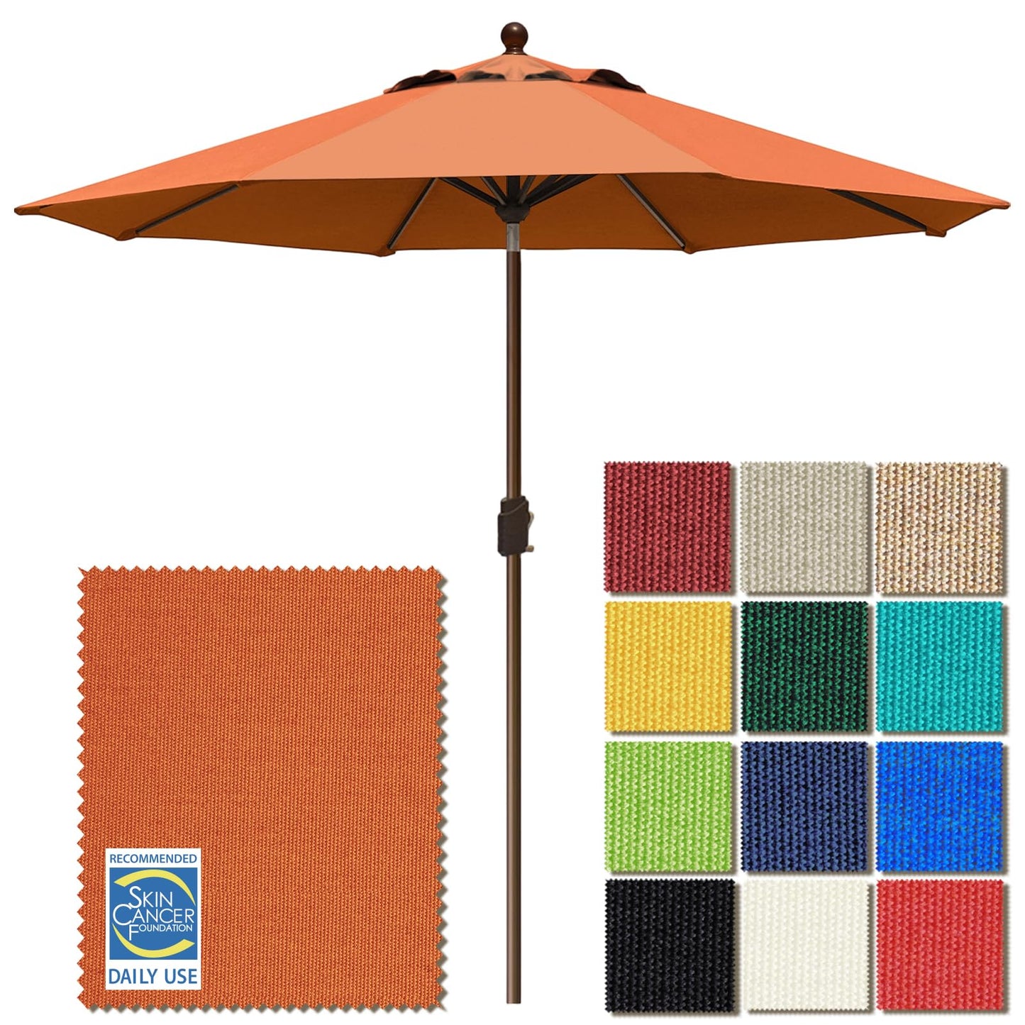 EliteShade USA 10-Year-Non-Fading 9Ft Market Patio Umbrella, UPF 50+ UV Protection Performance Sun Umbrella, Heavy Duty Commercial Grade Outdoor Table Umbrella with Crank & Tilt, Windproof Vented Top for Garden, Pool, Deck and Outdoor Playsets, Rust