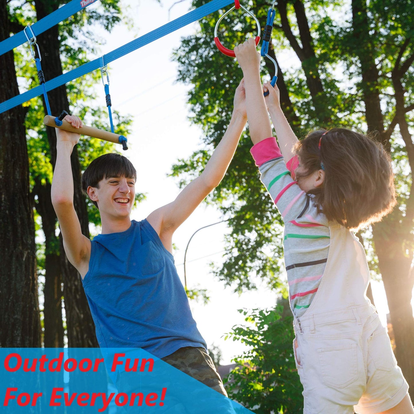 Lily's Things Monkey Bars for Kids(2 Pack) | Ninja Slackline Accessories for Slackline Obstacle Course | Monkey Bars for Backyard | Attachments to Most Any Home Playground Equipment Sets