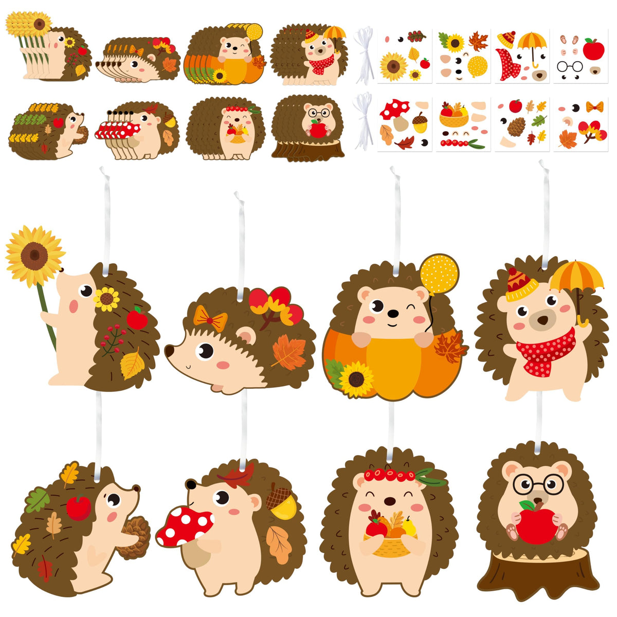 EZdhuawuse Simmer Craft for Kids Kindergarten DIY Hedgehog Craft Kits 123Pcs Thanksgiving Art Craft Make Your Own Hedgehog Set for Home Class Office Game Art Activities Preschoolers Holiday Gifts