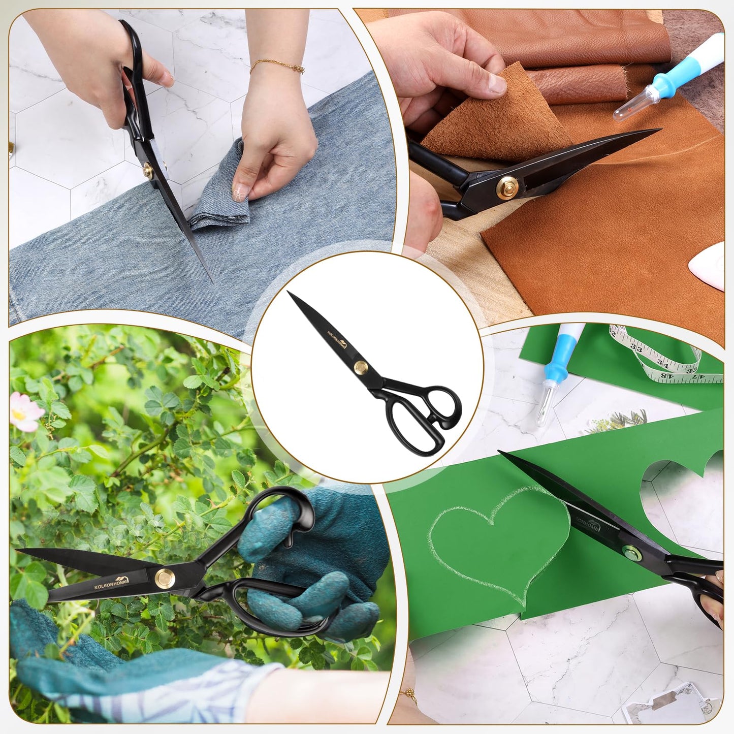 Fabric Scissors, 10 Inch SK5-High Carbon Steel Heavy Duty Tailor Shears Made in Solingen Germany, with Measuring Tape, Tailor Chalk, Seam Ripper & Wrench for Sewing, Quilting & DIY Crafts